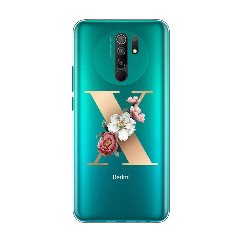 Letter Alphabet Flowers Z Silicone Cover For Xiaomi Redmi Note 10 10S 9 9S Pro Max 9T 8T 8 7 6 5 Pro 5A 4X 4 Phone Case