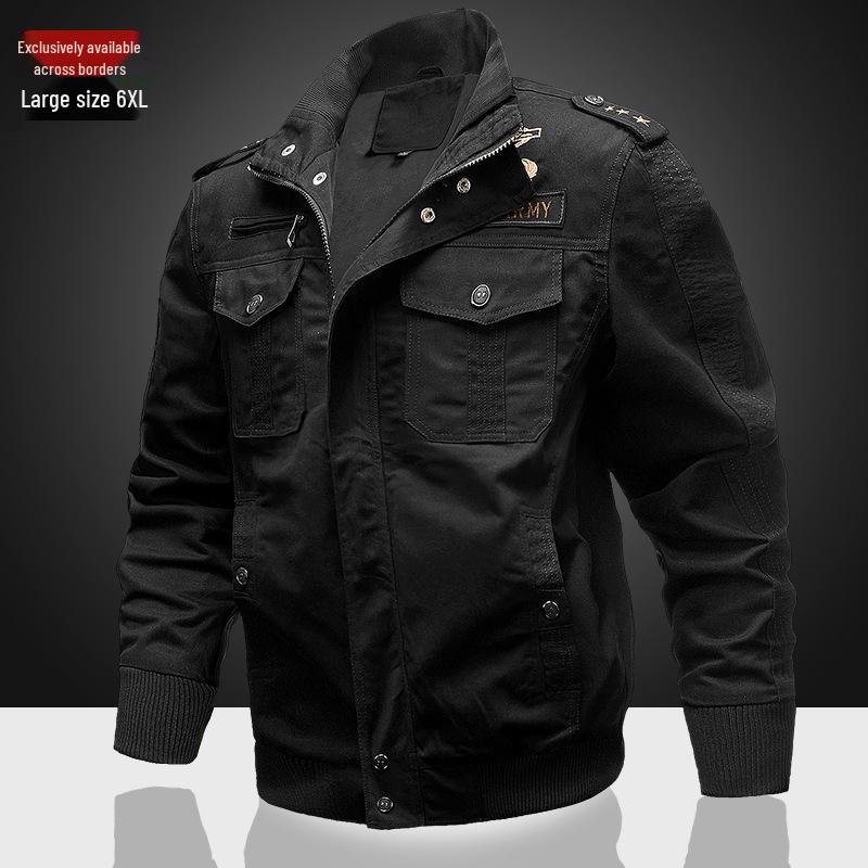 Men's Autumn/Winter Military-Style Cotton Jacket, Plus Size, Trendy Workwear 9931