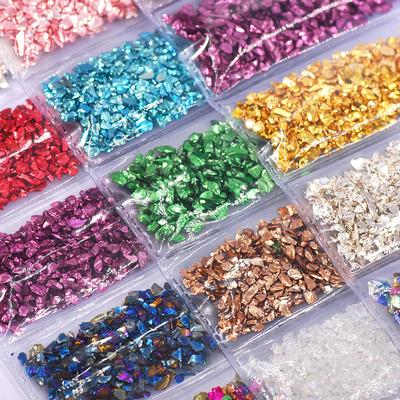 1Set Broken Glass Stones Diy Epoxy Filler Nail Art Jewelry Making Mold Fillings