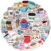 50 Pack Coffee Stickers Water Bottles Laptop Car Hydroflasks Phone Motorcycle Guitar Skateboard Computer Coffee Cup Vinyl Sticker Waterproof
