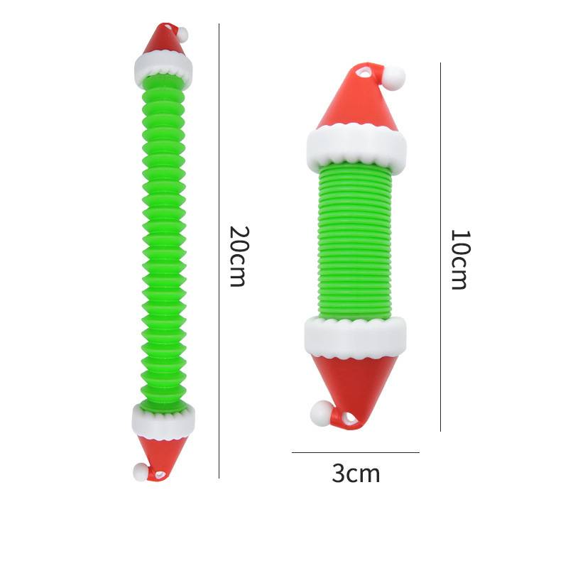 

Pop Tube Christmas Telescopic Tube Santa Claus Kid Decompression Toy Xmas Gift Cap