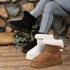 Fashion Winter 2025 Plush Snow Boots for Women Fashion Bow Slip On Warm Short Boots Thick Sole Comfortable Botas Invierno Mujer Size 36