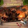 Red Panda Chieftain MTG Playmat Card Game Mat with Command Zone TCG Table Mat Anti Slip Rubber Desk Pad Magic The Gathering Game