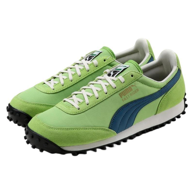 Puma Fast Rider Fabric Mesh Suede Sneakers Unisex Sneakers Blue Green 371082-06