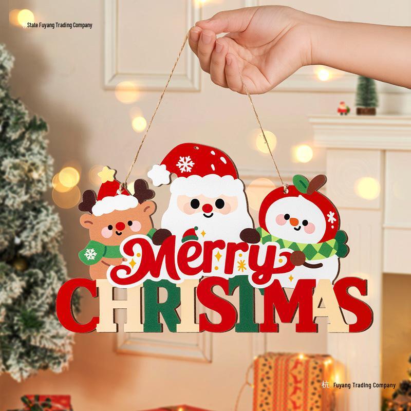 Merry Santa Claus Christmas Doorway Hanging Ornaments for Festive Atmosphere In Bedroom or Tree