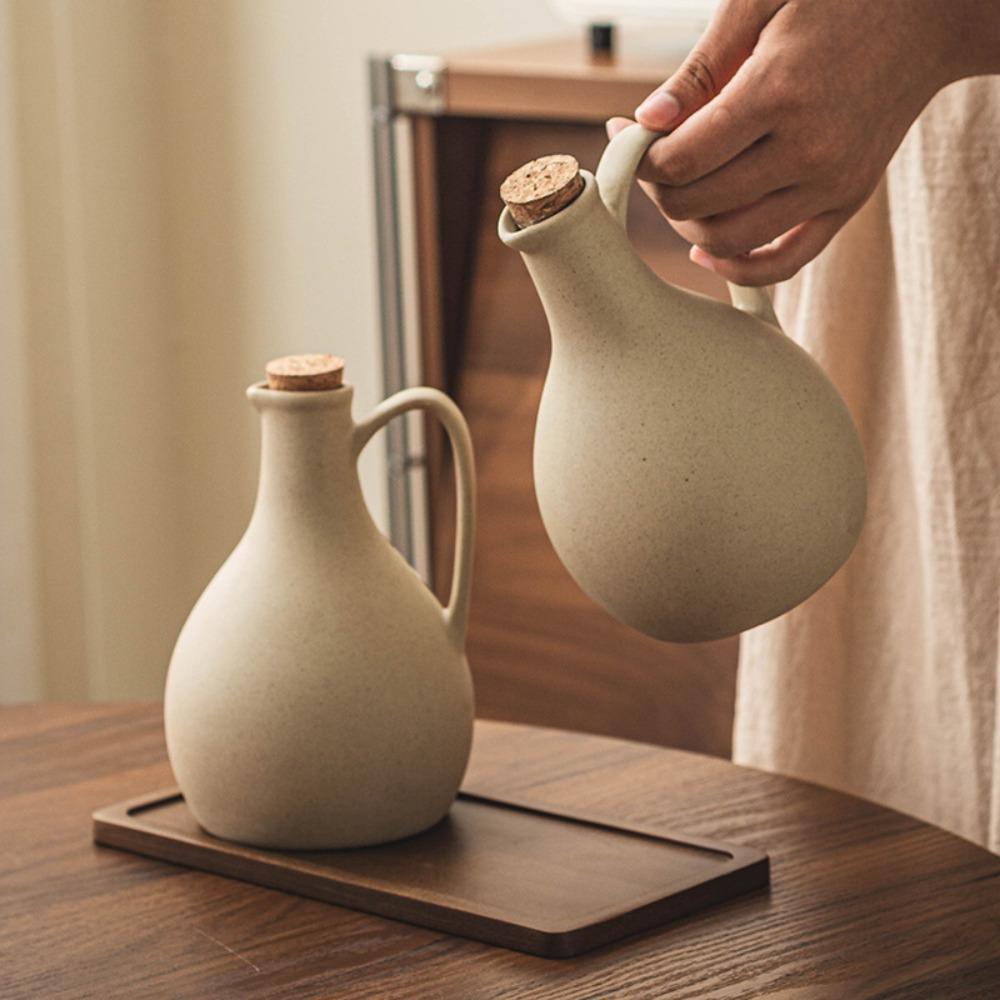 Matte Japanese Style Minimalist Oil Pot Vintage Oil Bottle Simple Seasoning Bottle Dinning Table