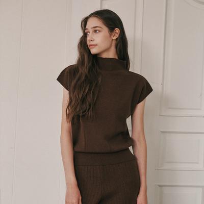ODER Cap Sleeve Half Pullover - Brown