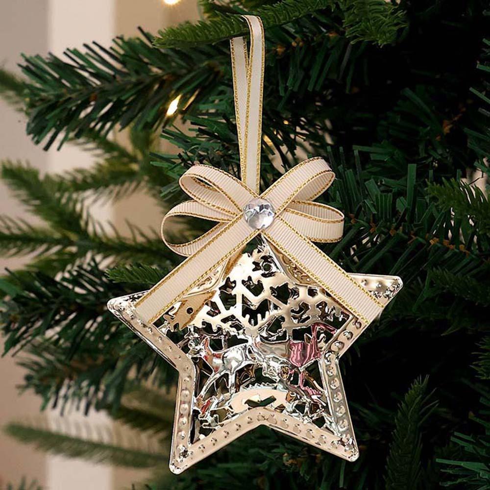 Crystal Drop Metal Christmas Ornaments Tinplate Material Holiday Hanging Decor Winter Weddings