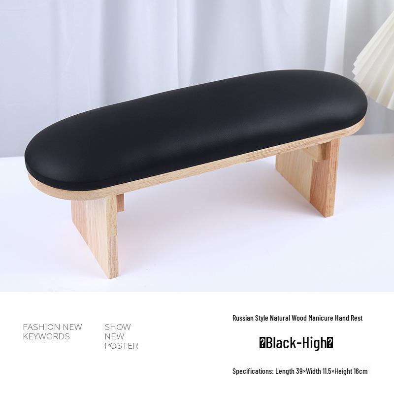 High-End Nail Art Cushion Set: Natural Wood Base & Japanese Leather Tools