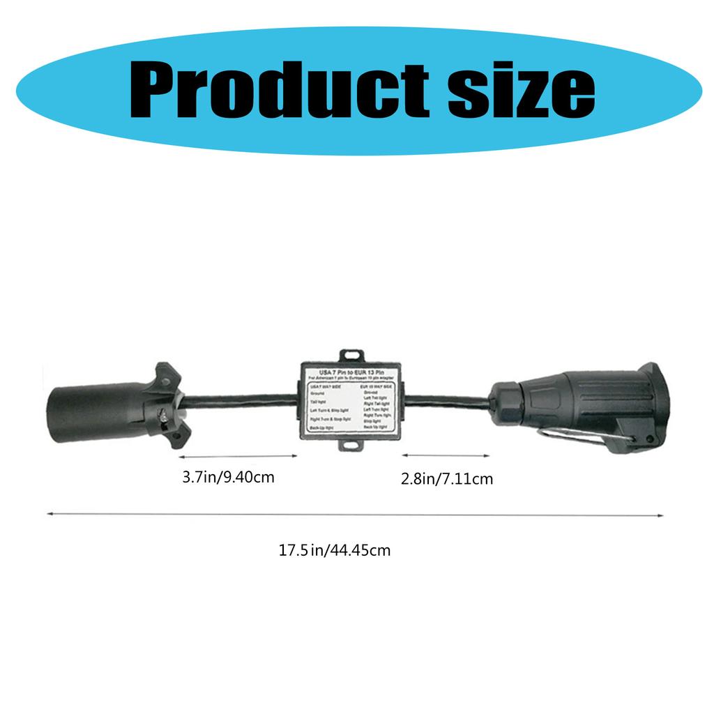 7 Pin To 13 Pin Adapter Converter Weather Resistant for Safe Trailer & Vehicle Connection Ensuring Stable Light Signals