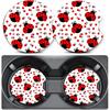 2 Pack Car Coasters for Cup Holders,Cute Ladybug Car Cup Holder Coasters,2.75" Universal Size Anti Slip Rubber Mat,Automotive Cup Holder Decal Decor