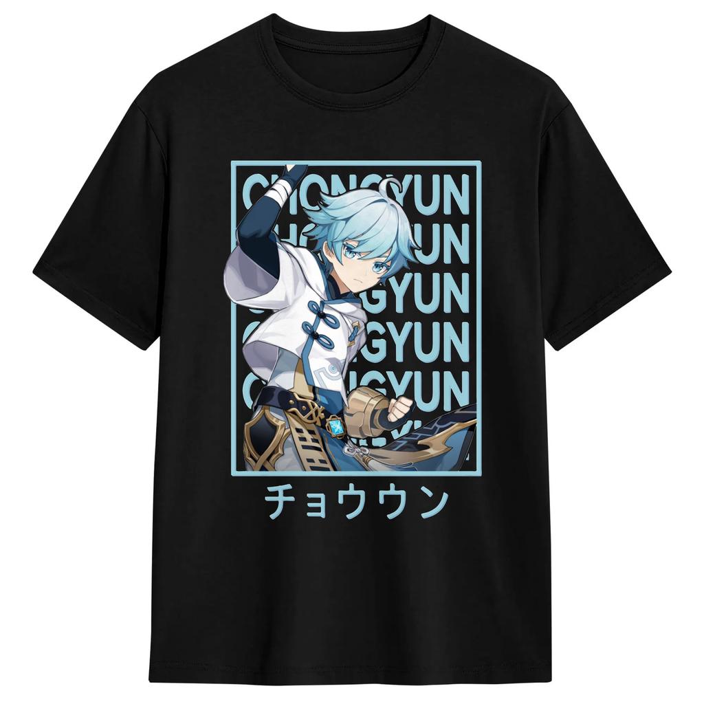 Diluc Genshin Impact Anime Game Tshirt Unisexs Cotton Clothing Fashion Round Neck Short Sleeve