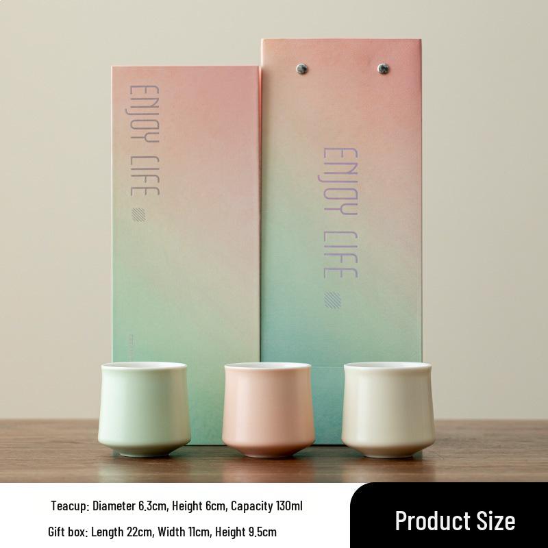 Exquisite Gradient Ceramic Tea & Coffee Cup Set - Perfect for Office or Event Souvenirs, Customizable with Logo.