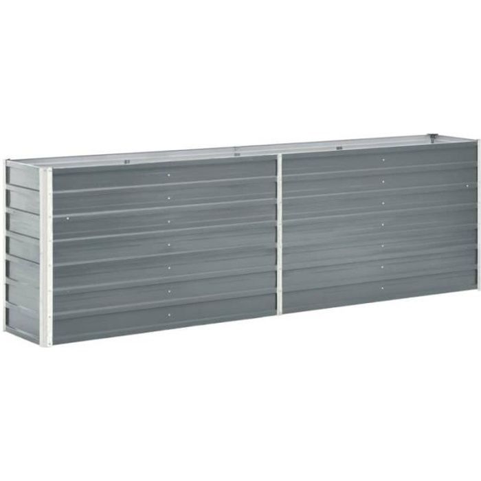 VidaXL Lit surélevé de jardin Acier galvanisé 240x40x77 cm Gris