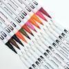 60/120 Colors Dual Tip Brush Art Marker Pens – Watercolor Fineliner & Brush for Manga Coloring Drawing Painting Stationery Supplies