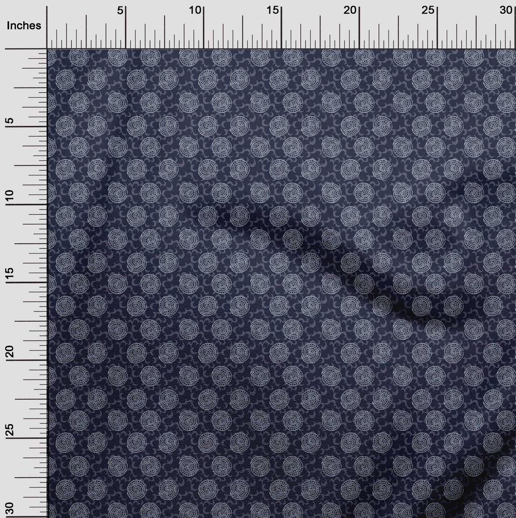 oneOone Cotton Flex Fabric Spiral Block Print Sewing Fabric BTY 40 Inch Wide