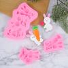 3D Cartoon Easter Bunny Silicone Mold DIY Fondant Mold for Cake Decorating Cupcake Topper Chocolate Decorating Accessories