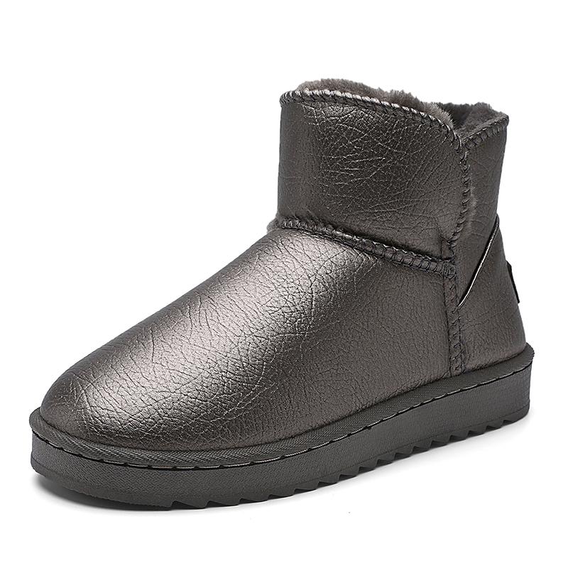 

Парные кожаные зимние ботинки, зимние, сохраняющие тепло, ботильоны, модные, универсальные, нескользящие, толстые, плюшевые ботинки для мужчин, хлопковая обувь, без застежек 44 серебряный