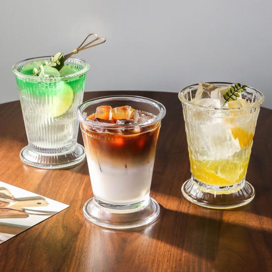 Hand-Rolled Rim Julep Glass with Thickened Wall 310ml Cocktail Cup for Mojito Whiskey Juice & Beer Classic Tumbler for Home Bar
