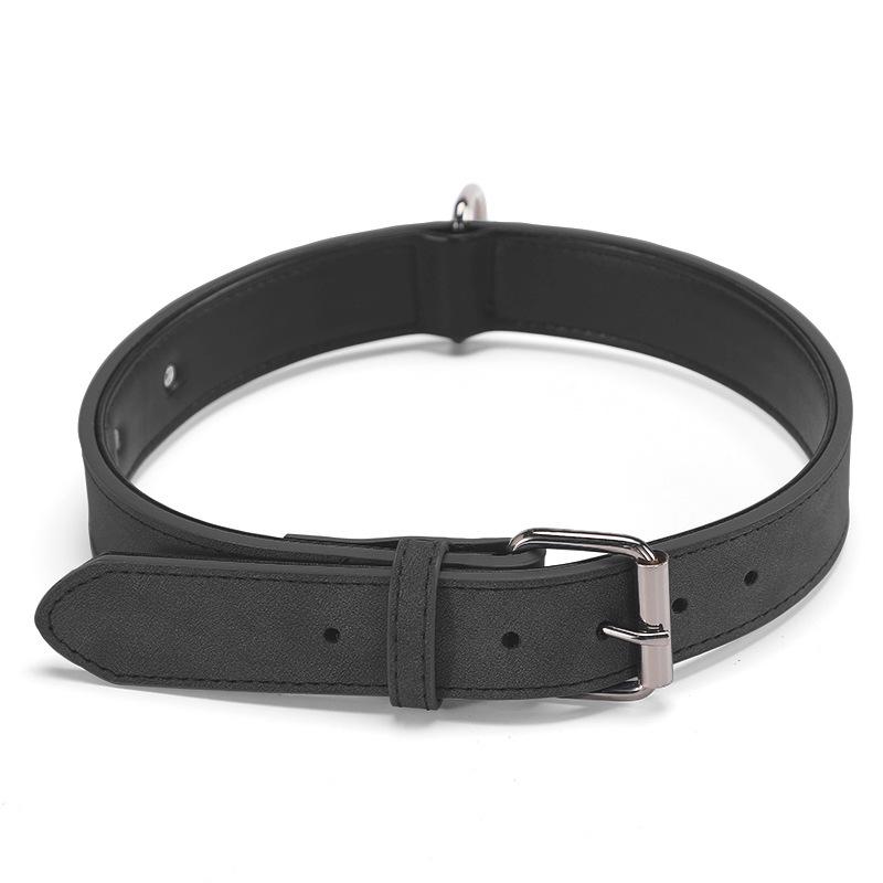 Engravable Microfiber Leather Dog Collar with Adjustable Anti-Lost Tag