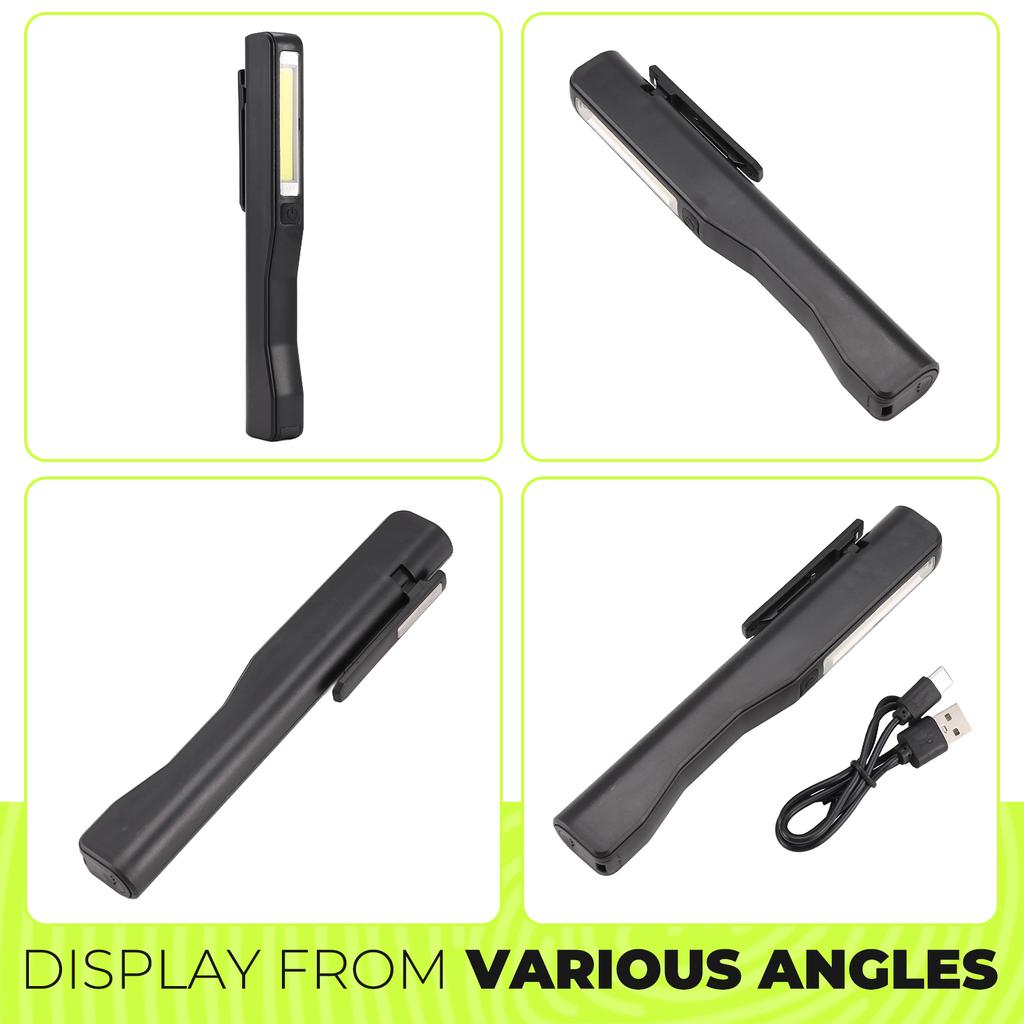 A96I-Rechargeable LED COB Portable Camping Work Inspection Light Lamp Hand Torch Magnetic For Household Workshop Automobile Camp