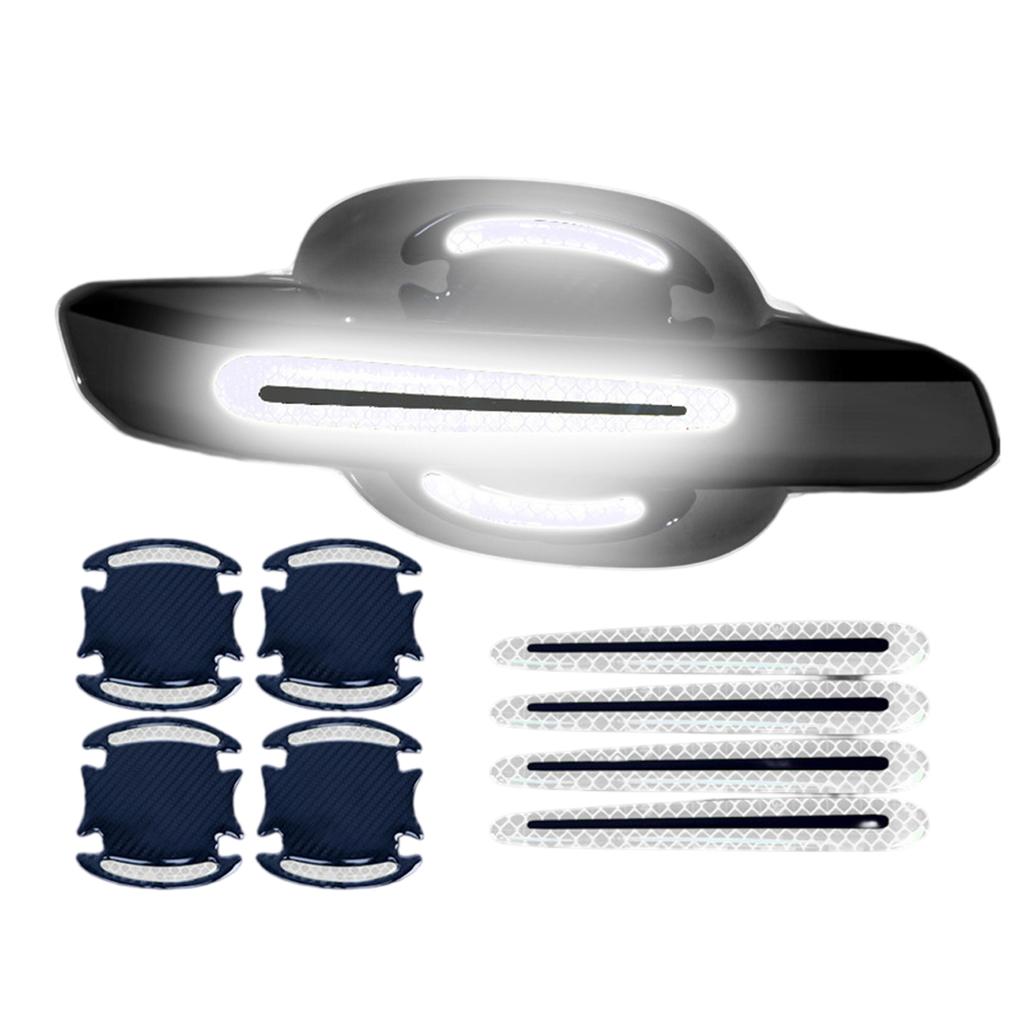 Car Door Handle Reflective Stickers Universal Protective Stickers 8 Pieces