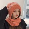Korean Style Hat Scarf Set Women Winter Warm Cycling Ear for Protection Windproof Knitted Wool Pullover Cap Scarf for Wo