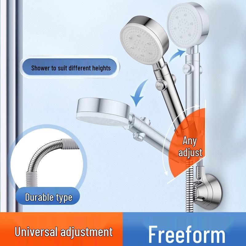 Punch-Free Adjustable Aluminum Shower Head Holder