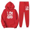 European and American trendy brand fleece sweater sweatpants set, new women's clothing letter printing hoodie women's suit
