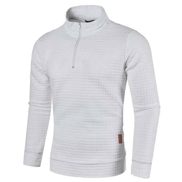 

Мужская осенняя клетчатая толстовка большого размера с воротником-стойкой XS белый