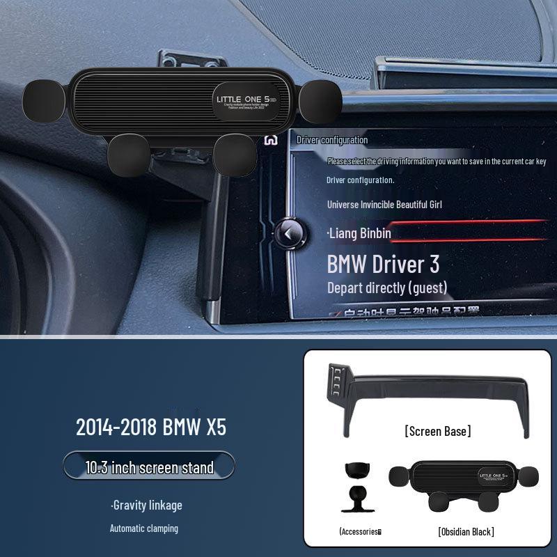 Soporte de teléfono con carga inalámbrica para BMW X5 (2014-2023) con Navegación de Modelo de Pantalla.