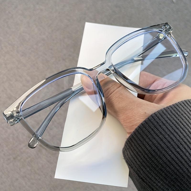 

Модні градієнтні прозорі заклепки квадратні окуляри проти синього світла для жінок чоловіків для щоденного читання телефон комп ютер робота захист очей сірий колір/прозорий