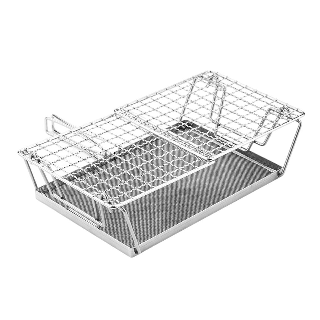 Bread Toaster Stand Folding Grill for Campfire & Picnics Adjustable Barbecue Stainless Steel Camping Toaster Holder Rack