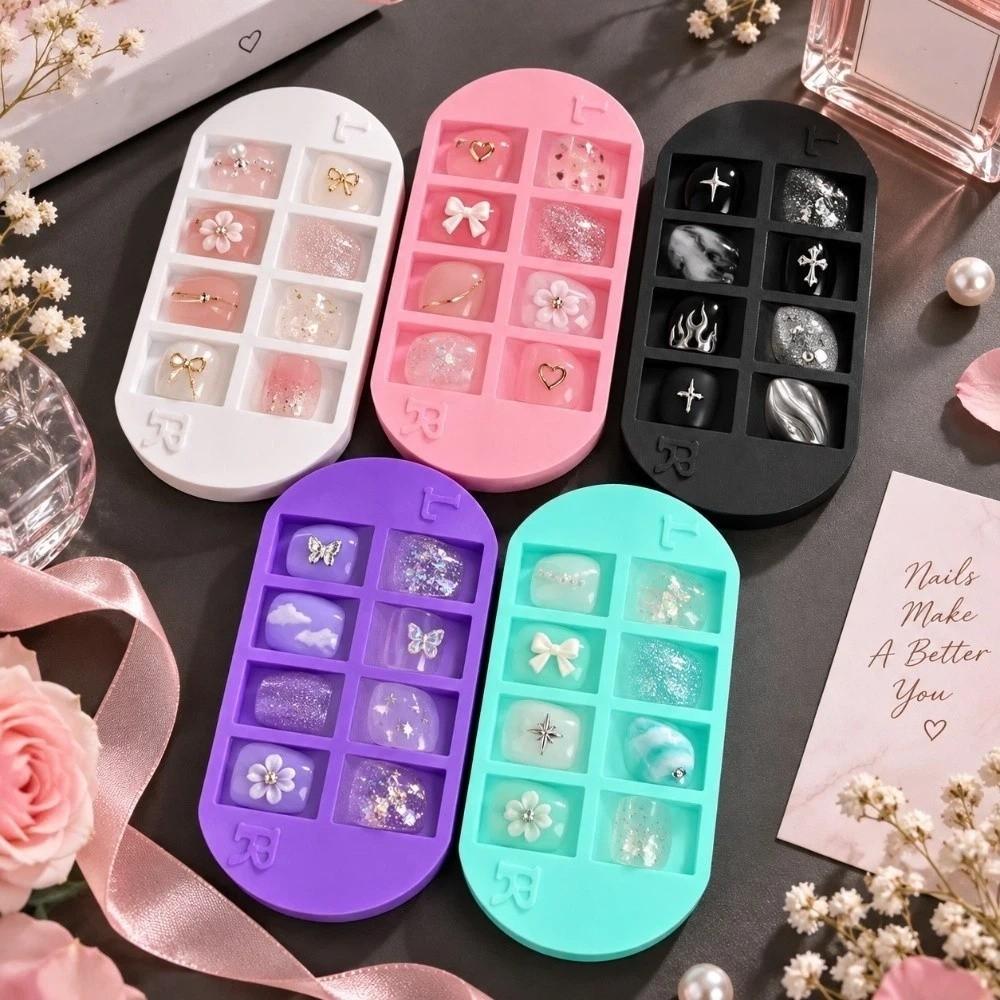 With L/R Mark Nail Tip Storage Tray 10 Grids Nail Art Storage Plate Nail Art Organizer  Nail Art