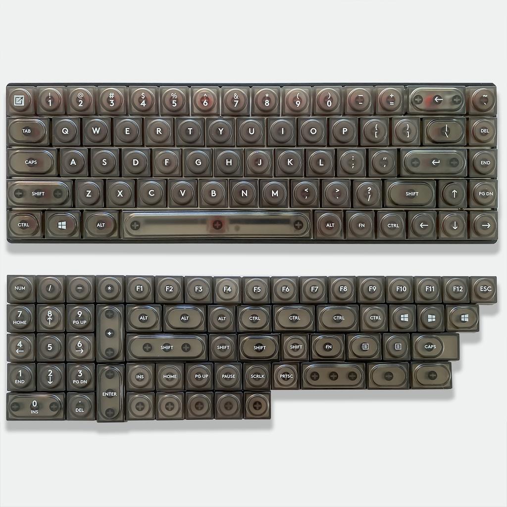 DOYS Block Toy Themed Keycaps,Transparent Matte PC Material 126 Keys Full Set,Shine Through Custom Keycaps Mechanical Keyboards