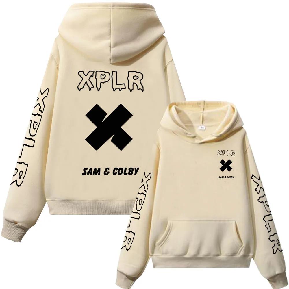 2025 nueva sudadera Xplr Sam and Colby Chainlink Merch ropa deportiva estampada en forma de corazón para hombre y mujer jersey de manga larga