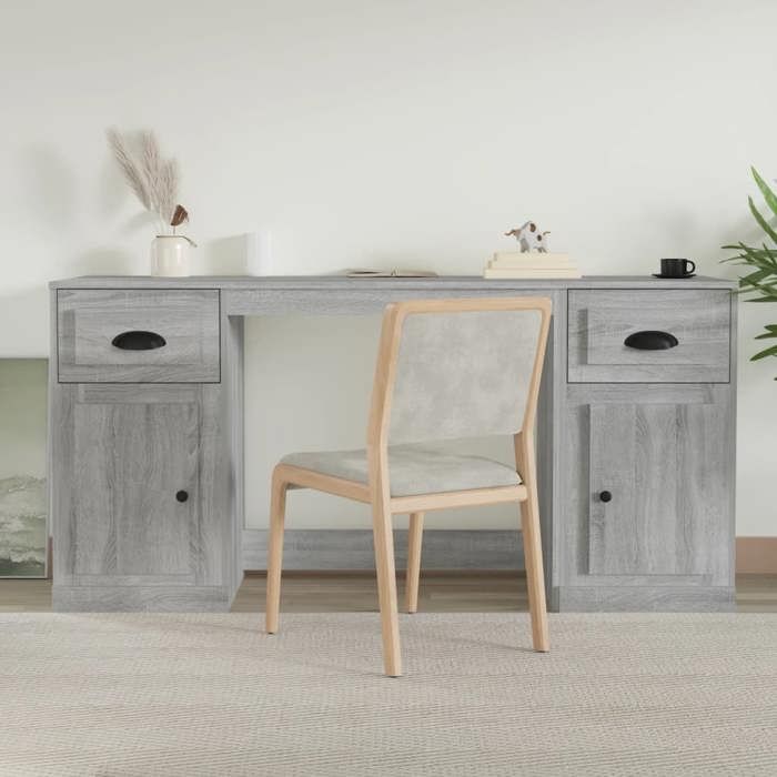 Desk - Exclusive House - Sonoma Grey - Engineered Wood - Large Storage Space