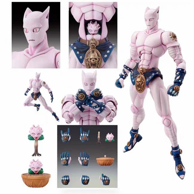 Statua Super Action Dio Yoshikage Kira Killer Queen Action Figure Articolata Decorazione Scrivania Stanza Festival Bel Regalo Ristampa Disponibile