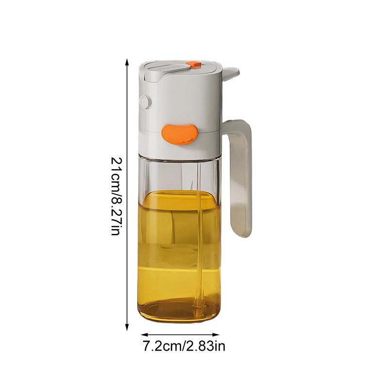 500ml Oil Bottle Practical Seasoning Bottles Ergonomic Design Sprayable Convenient Button-operated Lid Safe 1PC