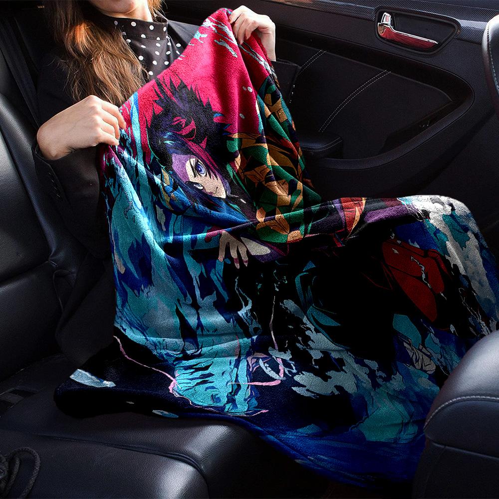 Butterfly Nezuko Fantasy Flannel Blanket, Soft Polyester, Modern Design, All-Season for Camping, Travel, Gifts for holidays or birthdays