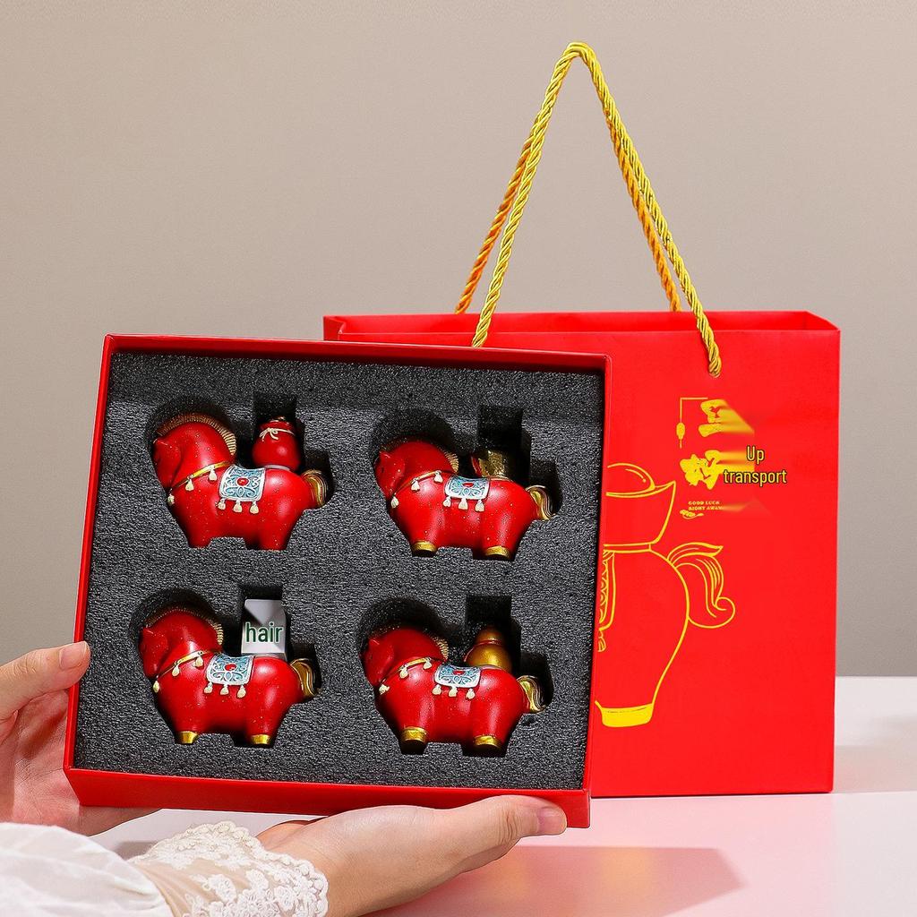 Year of the Horse Zodiac Gift Set: Contemporary Horse Ornament Souvenir