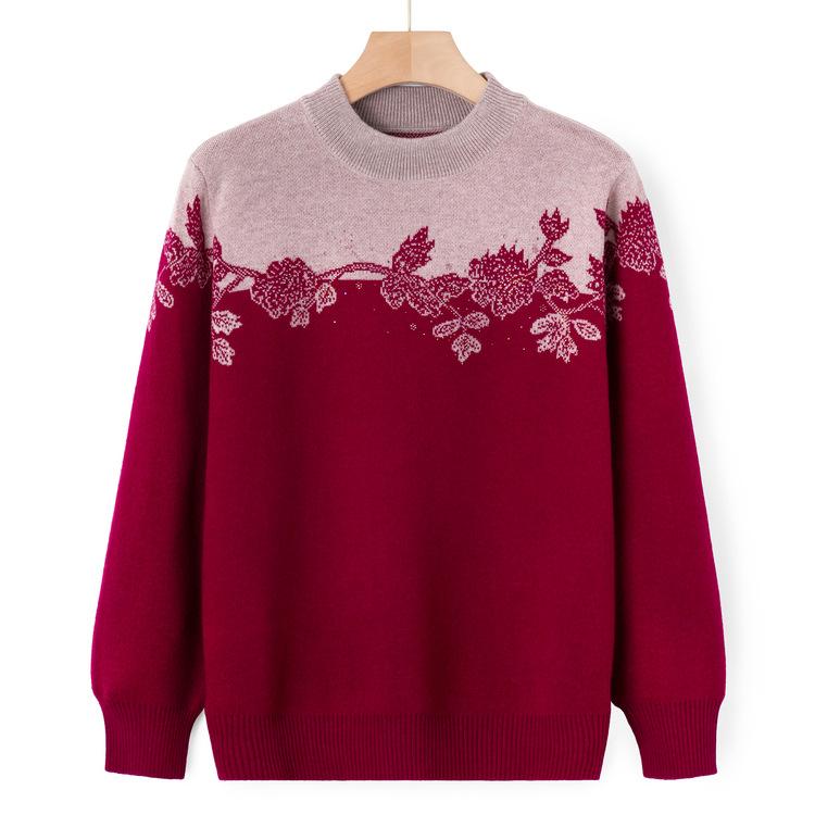 Mothers Wear Early Autumn Sweaters, Grandma Sweaters, New Clothes for The Elderly, and Loose Bottoming Shirts for Autumn Clothes.