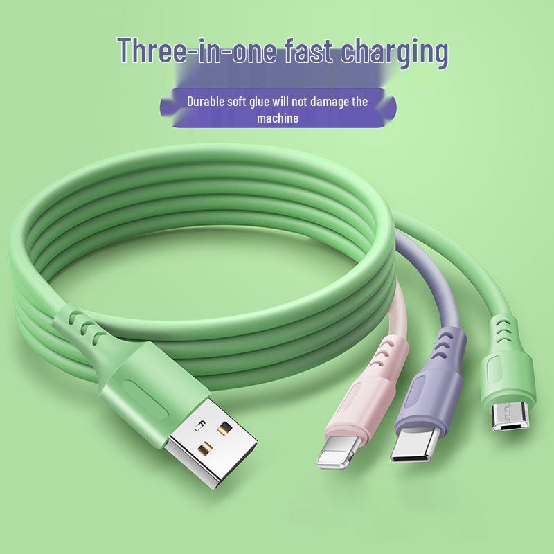 

120W Super Fast Charging 3-in-1 Data Cable for Apple, Vivo, Huawei, and Android Flash Charging Phones.