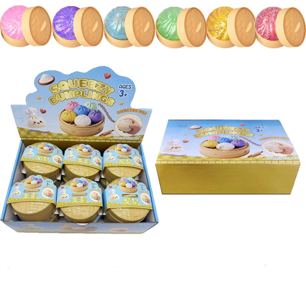 Glitter Dumpling Toy Cute Dumplings Squishiest With Steamer Box Stress & Anxiety Toys