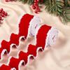 2 Roll Christmas RedVelvet Ribbon With White Tassel Edge DIY Bow Tie Wreath For Christmas Halloween Thanksgiving New Year