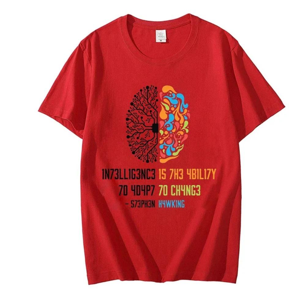 Clothes for Men T Shirt Intelligence Is The Ability To Adapt To Change Science T Shirt Gift Women Men Classic T Shirts for Men