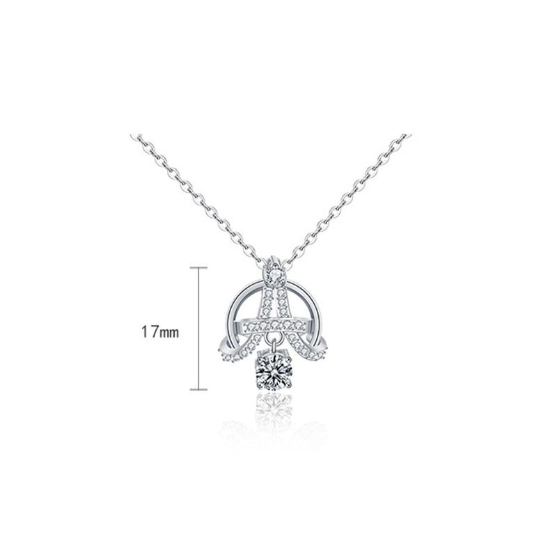 Luxury 0 .5 Carat Real Moissanite Necklace Pure 925 Sterling Silver Tower Necklace For Women Bride Sparkling Wedding Jewelry Gift