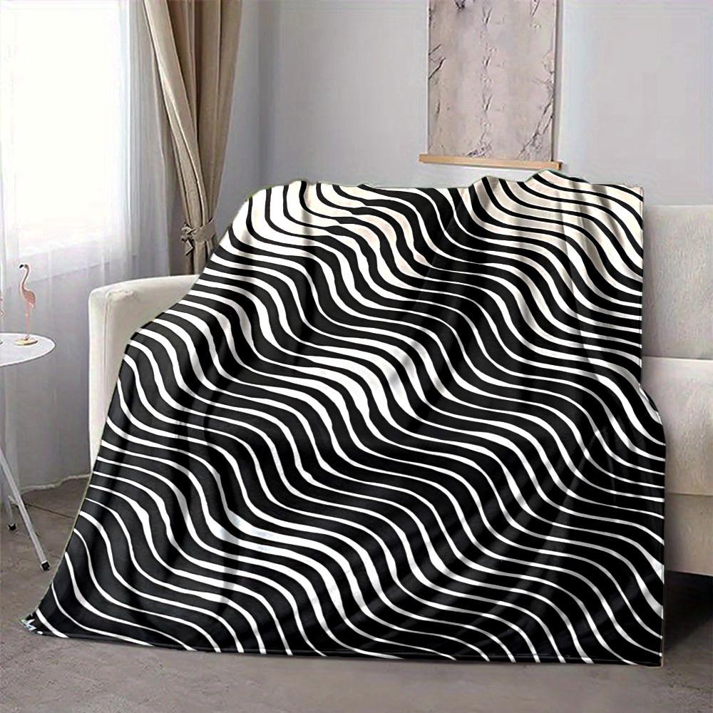 1pc Zigzag Mona Lisa Pattern Blanket Soft All Season Throw with Vibrant Design, Perfect for Home, Travel, and Gifts, Ideal for Naps and Camping