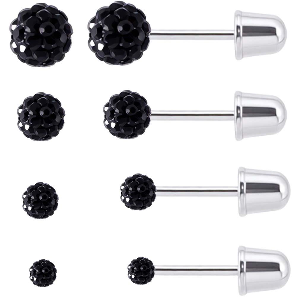Popular 6-Pair Bullet Ball Stud Earring Set for Women - Piercing Jewelry In Stock