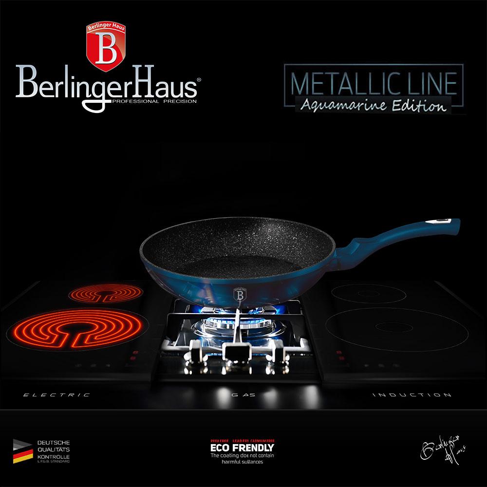 Zestaw 2 patelni z powłoką granitowąch 22/26cm BERLINGER HAUS Aquamarine BH-1883f